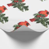 Kardinal auf Holly 3 Wrapping Paper Geschenkpapier (Ecke)