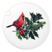 Kardinal auf Holly Keramik Pull Keramikknauf (Vorderseite)