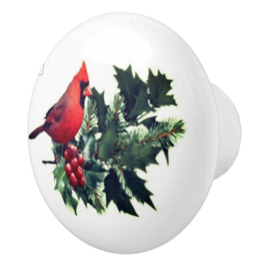 Kardinal auf Holly Keramik Pull Keramikknauf (Rechts)