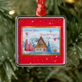 Kardinal auf Landschaft anpassen Ornament Aus Metall