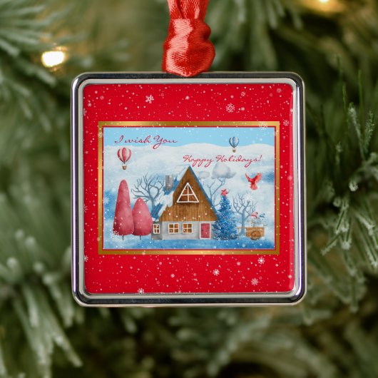 Kardinal auf Landschaft anpassen Ornament Aus Metall (Baum)