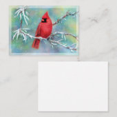 Kardinal auf Schneebau Filialbudget Mini Weihnacht Mitteilungskarte (Vorne/Hinten)