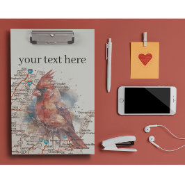 Kardinal auf Virginia Road Map anpassbar Klemmbrett