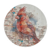 Kardinal auf Virginia Road Map anpassbar Schneidebrett (Vorderseite)