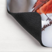 Kardinal auf Winterzweig Mousepad (Ecke)