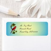 Kardinal auf Zweig mit ivy-Blätter (Insitu)