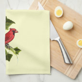 Kardinal auf Zweig mit ivy-Blätter Handtuch (Viertel Falte)