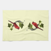 Kardinal auf Zweig mit ivy-Blätter Handtuch (Horizontal)