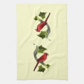 Kardinal auf Zweig mit ivy-Blätter Handtuch (Vertikal)