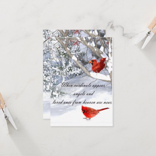 Kardinal aus dem Himmel Karte (Vorderseite/Rückseite Beispiel)