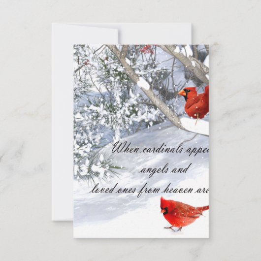 Kardinal aus dem Himmel Karte (Rückseite)