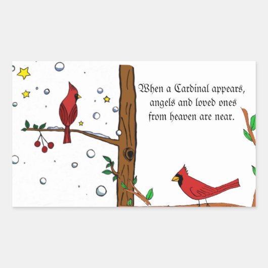 Kardinal aus dem himmlischen Engel Rectangle Stick Rechteckiger Aufkleber (Vorderseite)