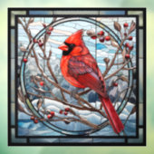 Kardinal aus Hartglas Fensteraufkleber (Blatt 3)