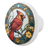 Kardinal aus Hartglas Keramikknauf (Rechts)