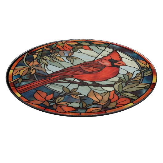 Kardinal aus Hartglas Schneidebrett (Ecke)