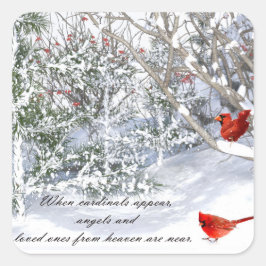 Kardinal aus Himmelsaufklebern Quadratischer Aufkleber