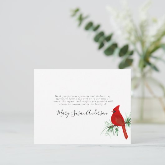 Kardinal Beerdigung Danke, dass ihr die Karte Red  (Stehend Vorderseite)