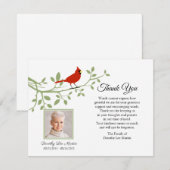 Kardinal Beerdigung Danke Foto Note Card (Vorne/Hinten)