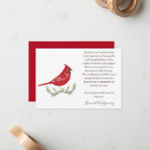 Kardinal Beerdigung Foto Danke Karte, Beileid Mitteilungskarte (Vorderseite/Rückseite Beispiel)