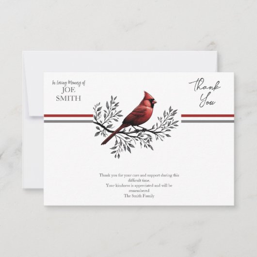Kardinal Beerdigung Gedenkfeier Dankeskarte (Vorderseite)