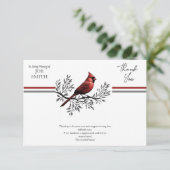 Kardinal Beerdigung Gedenkfeier Dankeskarte (Stehend Vorderseite)