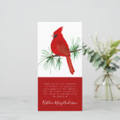 Kardinal Beerdigung Memorial Vielen Dank Dankeskarte (Stehend Vorderseite)