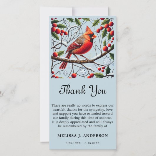 Kardinal-BeerdigungsGedenkfeier Beileid Danke Kart (Vorderseite)