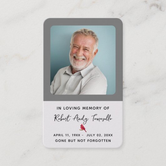 Kardinal-Beerdigungskarte Visitenkarte (Vorderseite)