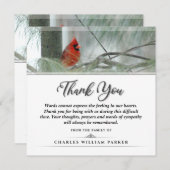 Kardinal bei der Pine SQUARE Beerdigung Dankeschön Dankeskarte (Vorne/Hinten)