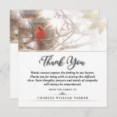 Kardinal bei der Tree SQUARE Beerdigung Dankeschön Dankeskarte (Vorne/Hinten)