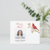 Kardinal Beileid Beerdigung Foto Dankeskarte (Stehend Vorderseite)