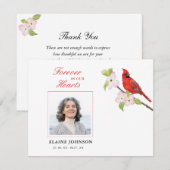 Kardinal Beileid Beerdigung Foto Dankeskarte (Vorne/Hinten)