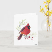 Kardinal Berries Card Karte (Gelbe Blume)