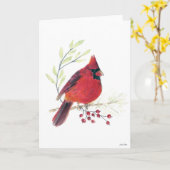 Kardinal Berries Card Karte (Gelbe Blume)