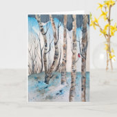 Kardinal Besuche Karte (Gelbe Blume)