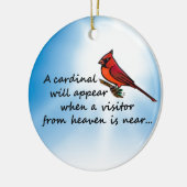 Kardinal, Besucher vom Himmel Keramik Ornament (Links)