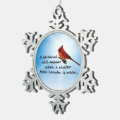 Kardinal, Besucher vom Himmel Schneeflocken Zinn-Ornament (Rechts)