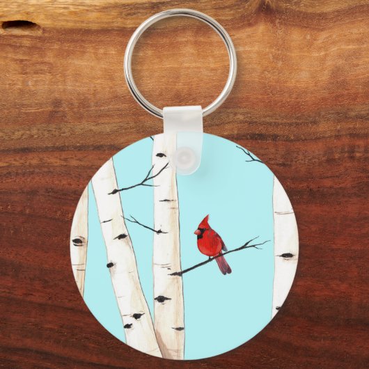 Kardinal Birch Tree Schlüsselanhänger (Vorderseite)