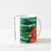 Kardinal Bird art Beautiful Folklorekunst Beileid  Kaffeetasse (VorderseiteRechts)