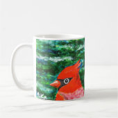 Kardinal Bird art Beautiful Folklorekunst Beileid Kaffeetasse (Links)