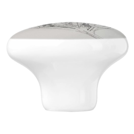 Kardinal-Bird-benutzerdefinierte Keramik Keramikknauf (Seitenansicht)