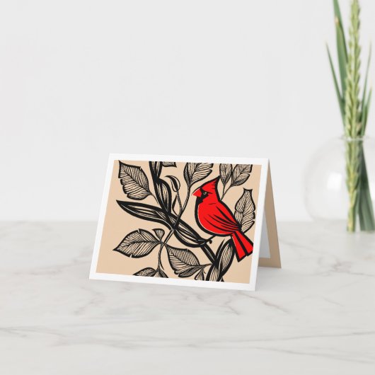 Kardinal Bird & Blätter Danke für die Unterstützun (Vorderseite)