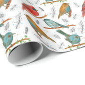 Kardinal Bird Bluebirds Chickadee Gnatcatcher Geschenkpapier (Rolleneckpunkt)