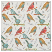Kardinal Bird Chickadee Bluebird Wasserfarben Kuns Stoff (Muster)