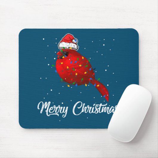 Kardinal Bird Christmas Light Cocktail Kardinal Mousepad (Mit Mouse)