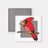 KARDINAL BIRD DESIGN MAGNET (Vorderseite/Rückseite)