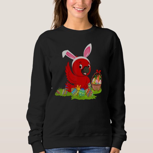 Kardinal Bird Easter Egg Hunt Bunny Kardinal Easte Sweatshirt (Vorderseite)