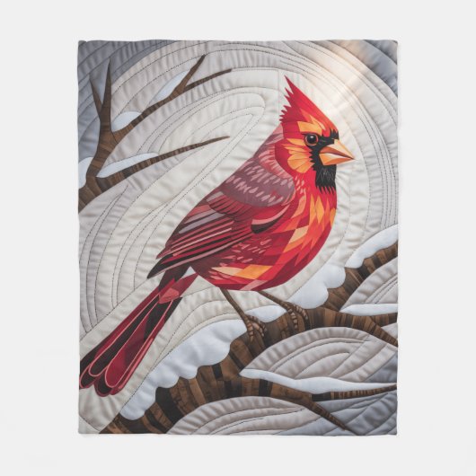 Kardinal Bird Fleece Blanket - Roter Kardinal auf (Vorderseite)