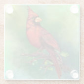 Kardinal Bird Glass Untersetzer Painting (Rückseite)