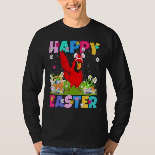 Kardinal Bird Happy Osterfest Sonniger Kardinal Os T-Shirt (Vorderseite)